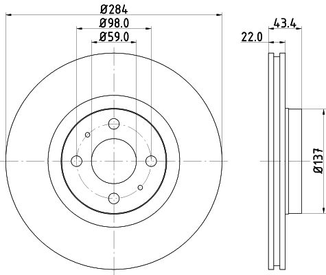 HELLA PAGID Тормозной диск 8DD 355 102-391